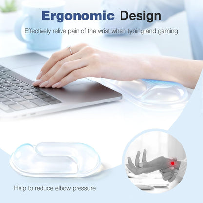 Ospelelf Mouse Pad with Wrist Rest and Ergonomic Gel Keyboard Hand Wrist, Support for Typing Gaming, Relieve Wrist Pain, Cool & Easy to Clean, for Office, Programmer, Home Computer Use, Pink