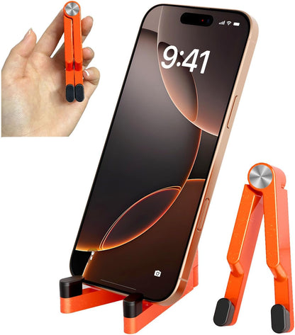 Phone Stand for Desk, Foldable Portable iPhone Stand, Cell Phone Stand Aluminum Phone Holder Cradle Dock for Desk/Travel, Desktop Phone Holder Compatible with iPhone 17 Pro Max 16 15 14 Galaxy S24 S23