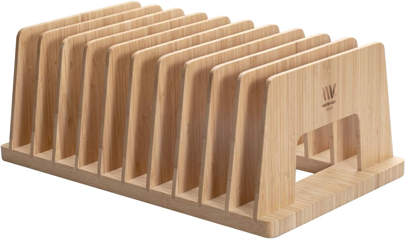 MobileVision Bamboo Multi Device Organizer for Smartphones, Tablets and Laptops, 5 Slots
