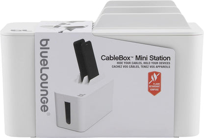 Bluelounge CableBox Mini Cable Management with Small Surge Protector, Black (CBM-BL)