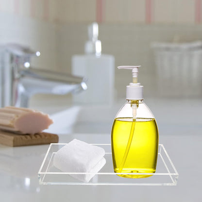 Bigfety Acrylic Vanity Tray for Organizing, Clear Bathroom Trays for Counter, Desk, Dresser