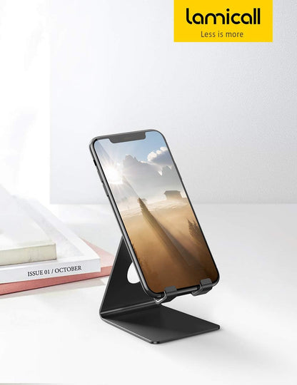 Lamicall Cell Phone Stand, Phone Dock: Cradle, Holder, Stand for Office Desk - Black