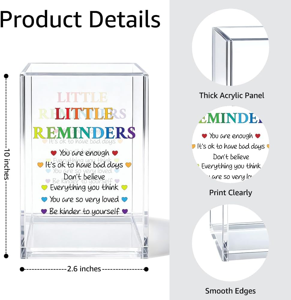 Just Breathe Acrylic Cosmetic Organizer Pen Holder, Anxiety Relaxing Acrylic Desk Holder Cup for Pen Pencil, Dandelion Desk Organizer, Mental Health Office Gifts for Coworker Leader Friend