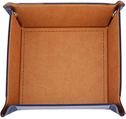 siduater Valet Tray Desktop Storage Organizer, Vegan Leather Catchall Bedside Vanity Tray Nightstand Caddy Holder for Remote Controller, Watch, Keys, Phone, Wallet, Sunglasses, Jewelry - Map