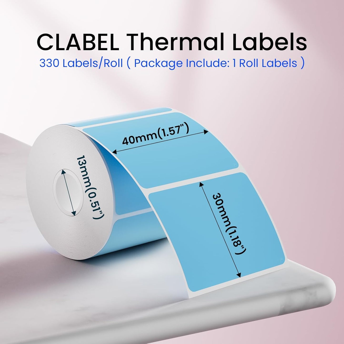 Clabel Printable White Cable Labels 6 Rolls of Thermal Self-Adhesive Paper Labels Tape, 25x78mm (1"x3") 100 Sheets Per Roll, Black Print on White Sticker Tags Durable