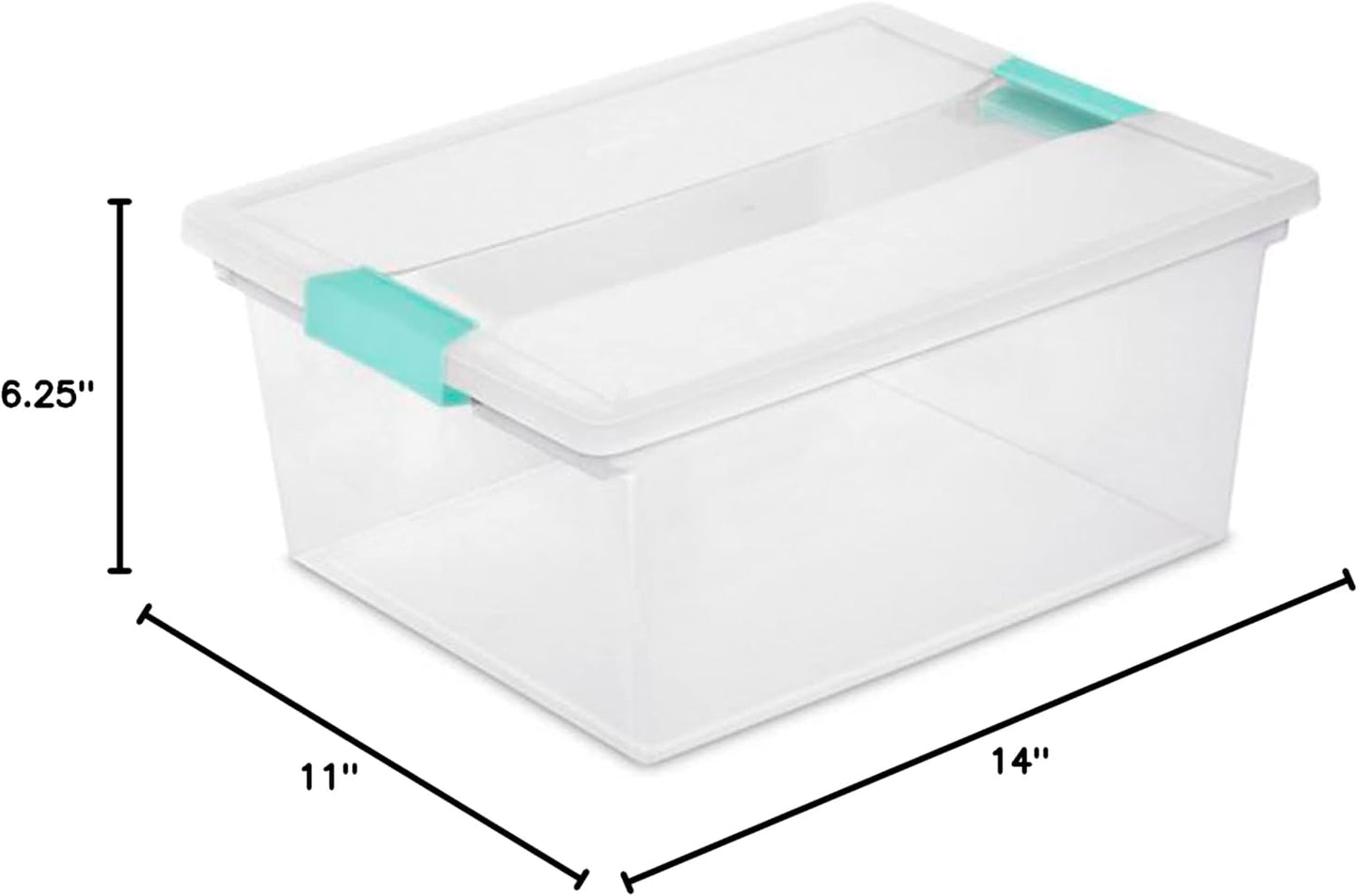 Sterilite 12-Pack Clip Box, Stackable Clear Plastic Bins with Latching Lids, Large - Writing, Arts or Crafts Supplies Storage Containers for Home, Office, Classroom and Workshop Organization