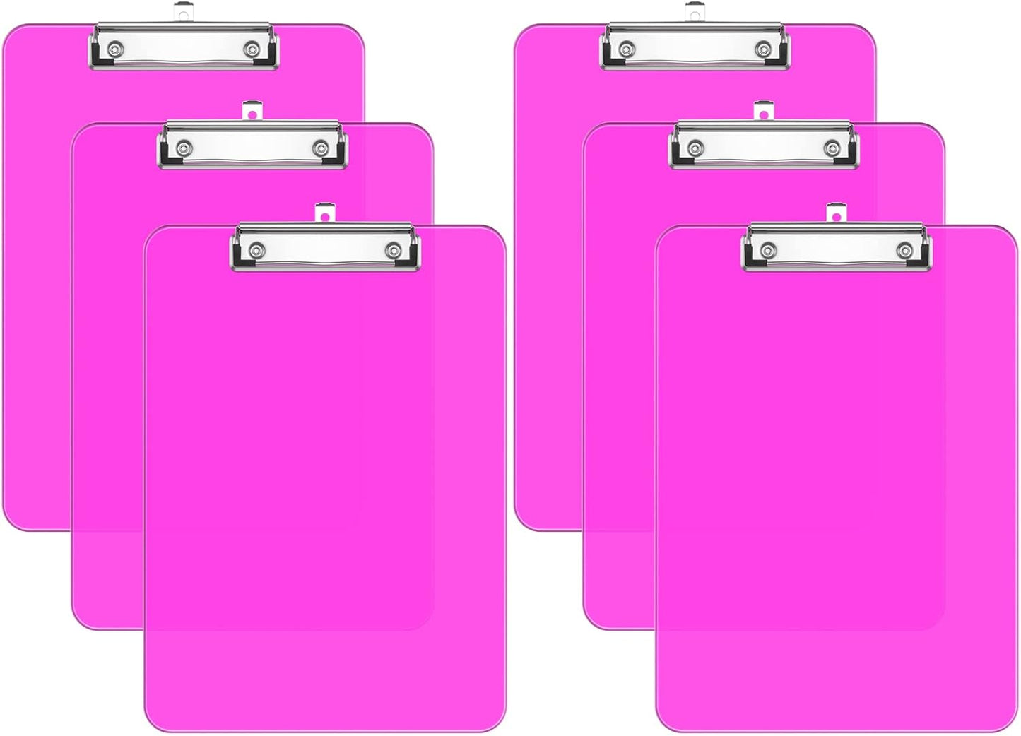 Rimilak 8.5 x 11 Plastic Clipboards Set of 2, Low Profile Metal Clip, Translucent Board, 12.5 x 9 in Letter Size, Office Supply, Back to School, Purple