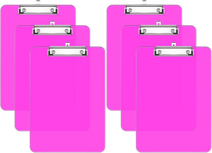 Rimilak 8.5 x 11 Plastic Clipboards Set of 2, Low Profile Metal Clip, Translucent Board, 12.5 x 9 in Letter Size, Office Supply, Back to School, Purple