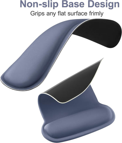 MOSISO Wrist Rest Support for Mouse Pad & Keyboard Set, Ergonomic Mousepad Non-Slip Base Home/Office Pain Relief & Easy Typing Cushion with Neoprene Cloth & Raised Memory Foam, Apricot