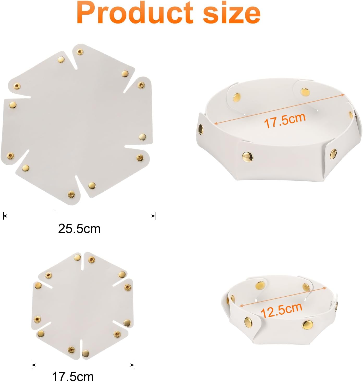 uxcell 2 Pcs Valet Tray for Women and Men, PU Leather Jewelry Tray Entryway Table Bedside Nightstand Catchall Storage Organizer for Jewelry Key Coin Watch Wallet (2 Size, Pink)
