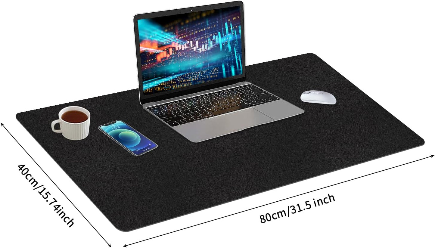 Bloss Leather Desk Pad and Keyboard Wrist Rest, Large Mouse Pad + Keyboard Pad+Mouse Wrist Support, Non-Slip Desk Mat Protector for Office, Home(31.5×15.7 Inches,Beige)