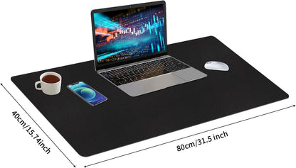 Bloss Leather Desk Pad and Keyboard Wrist Rest, Large Mouse Pad + Keyboard Pad+Mouse Wrist Support, Non-Slip Desk Mat Protector for Office, Home(31.5×15.7 Inches,Beige)
