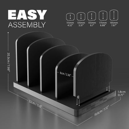 Cook Book Organizer, 4 Sections, Recipe Book Holder Rack, Tabletop Stand for Convenient Cookbook Storage, Vertical Cook Book Stand Kitchen, Binder Holder for Desk & Countertop (Bamboo)