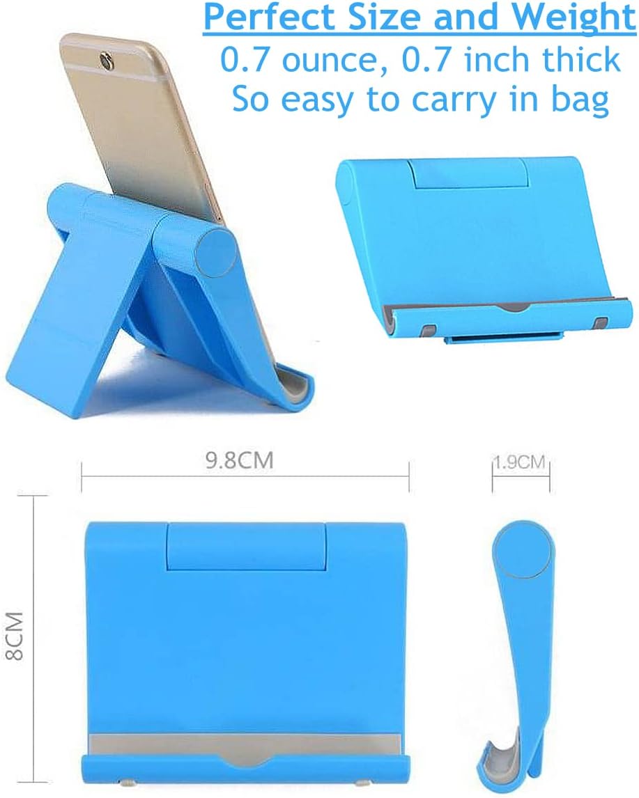 Adjustable Foldable Cell Phone Stand for Desk, Compatible with Most Smartphones and Tablets, Fits Devices up to 10 Pounds