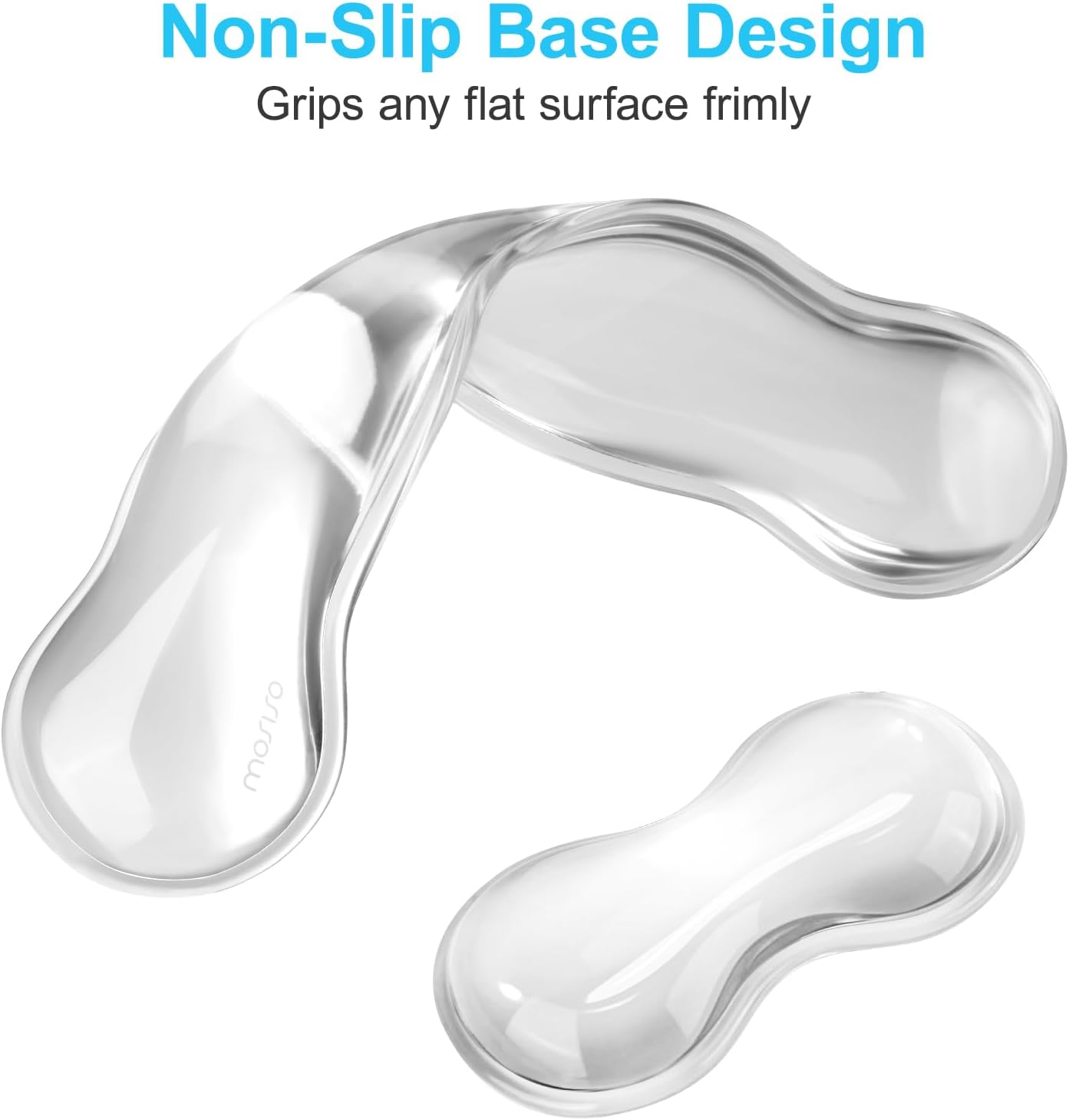 MOSISO Gel Keyboard Wrist Rest&Wrist Support for Mouse, Ergonomic Wrist Pad Soft Cooling Gel Pain Relief Easy Typing Pad Non-Slip Computer Laptop Wave Shaped Home/Office Wrist Cushion, Transparent