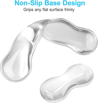MOSISO Gel Keyboard Wrist Rest&Wrist Support for Mouse, Ergonomic Wrist Pad Soft Cooling Gel Pain Relief Easy Typing Pad Non-Slip Computer Laptop Wave Shaped Home/Office Wrist Cushion, Transparent