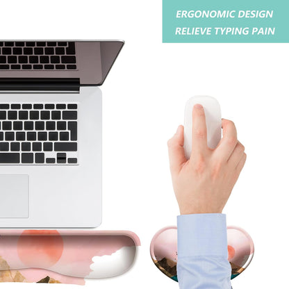 Keyboard Wrist Rest Mouse Wrist Support Set, Memory Foam Wrist Rest Pad for Computer Laptop Keyboard Mouse, Ergonomic Wrist Cushion Support for Typing Pain Relief, Gaming Home Office, Purple