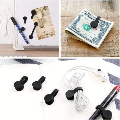 Viaky 6 Packs Magnet Wire Winder Straps, Multi-Colored Noticeboard Fridge Clips Silicone Cable Organizer Reusable Tie Phone Earbuds Bookmark Whiteboard Fridge (Lake Blue, Blue, Gray)