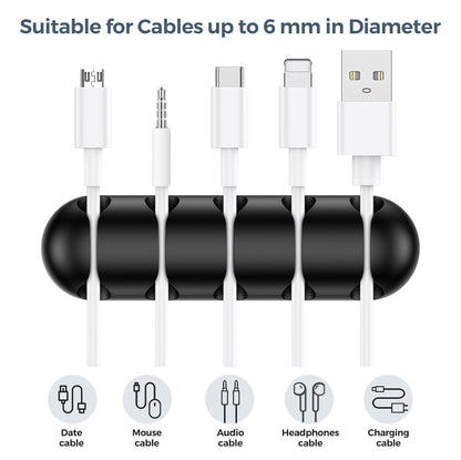 UNBREAKcable Cable Holder Clips, 5 Pack Cord Organizer for Desk, Silicone Adjustable Cord Clip, Adhesive Wire Management for Charging Cable USB Mouse Wire PC Car Office Home Nightstand Wall