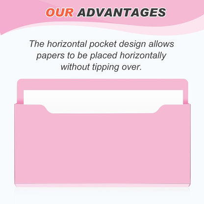 Feifeiya 2 Pcs Magnetic File Folder Wall Hanging Holder Large Pocket Paper Magazine Mail Organizer for Refrigerator Classroom Locker Whiteboard(Vertical,Purple Color,12.2 x 9.4 Inches)