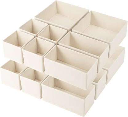 Criusia Drawer Organizer Clothes, 8 Pack Underwear Organizer, Foldable Closet Organizers and Storage Dresser Dividers for Clothes, Socks, Scarves, Ties (Gray)