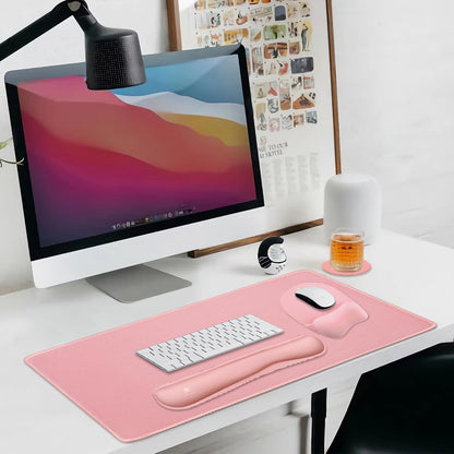 Memory Foam Set Wrist Rest Pad & Mouse Wrist Rest Support,Ergonomic Design for Office,Home,Laptop,Desktop Computer,Gaming Keyboard - Pink