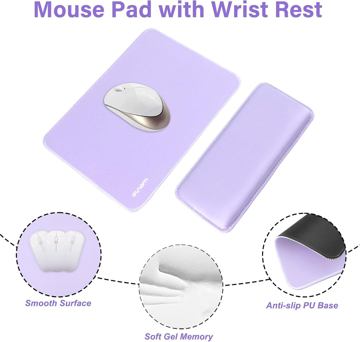 MOSISO Computer Keyboard Stand&Wrist Rest Support for Keyboard and Mouse, Large Rectangular Ergonomic Wrist Rest Mouse Pad Set, Pain Relief Easy Typing Non-Slip Cushion Pad for Home/Office, Apricot