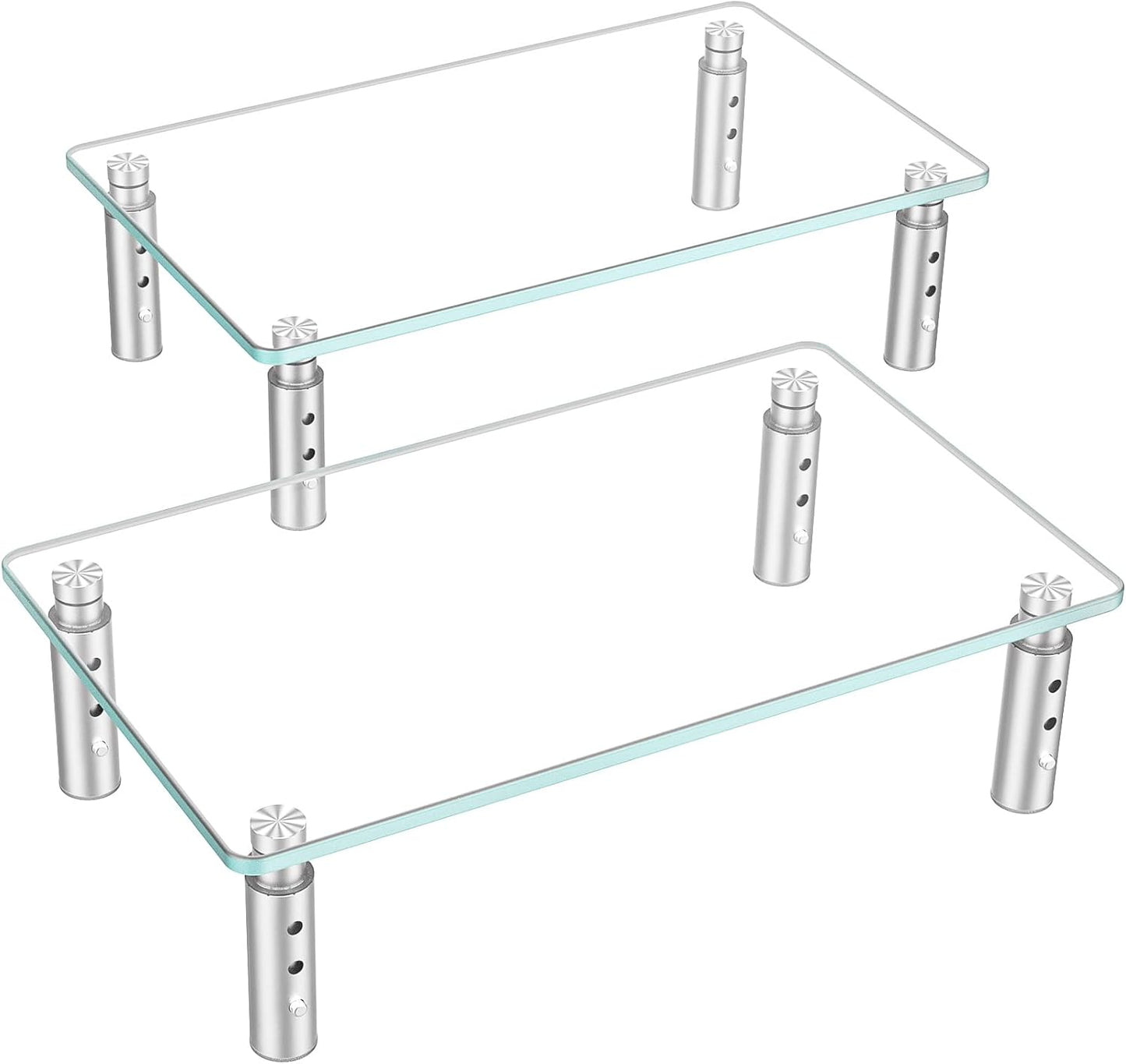 Hemudu Monitor Stand -3 Adjustable Height Monitor Riser, Computer Monitor Stand, Desktop Organizer, Monitor Stand Riser for PC, Computer, Laptop Clear
