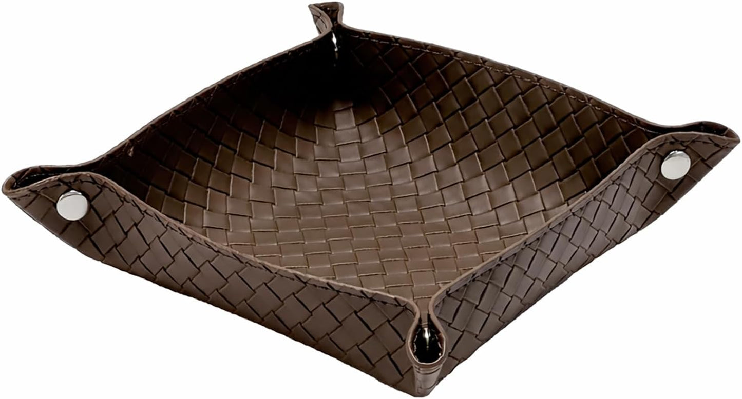 UnionBasic Medium Valet Tray, Jewelry Tray for Rings Watches Earrings, Entryway Catchall Caddy for Coins Keys Change, Nightstand Bedside Valet Holder, Trays for Electronic Gadgets, Candy Pink Plus - Colors A