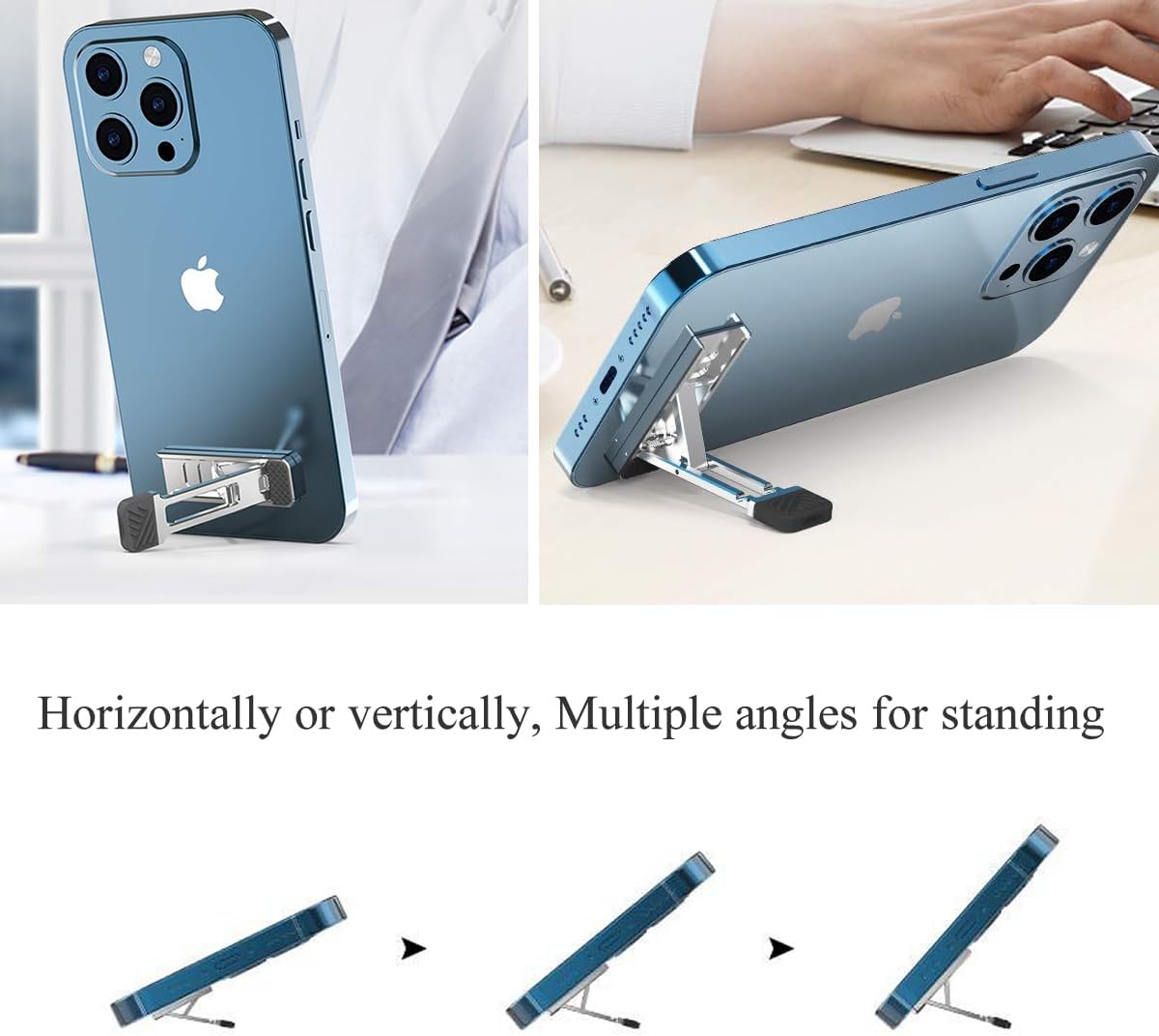 OCEANLOVE Kickstand for Phone and Case, Adhesive iPhone Stand Ultra-Slim Kick Stand,Metal, Adjustable Angle, for iPhone16/15/14/13/12&MiniPlusProMax Samsung S22/S21 and Mostly Phone