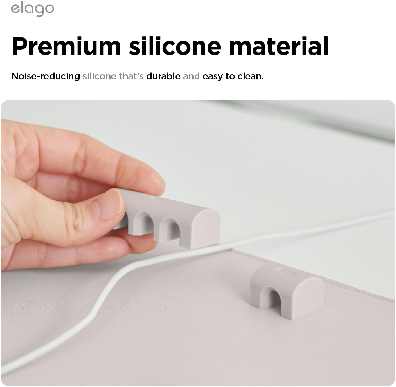 elago Magnetic Cable Management Organize 4 Cables, Powerful Magnets, Wire Holder Keeper Organizer Phone Home Office Desk Compatible with Magnetic Pad (1 Slot +3 Slot Set)[Stone]