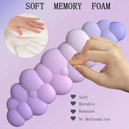 Cloud Wrist Rest Keyboard Pink Mouse Pad Set with Wrist Rest Ergonomic Wrist Pad Memory Foam Non-Slip Base Cute Gradient Wrist Support for Computer Laptop Gaming Home Office Relief Typing Pain