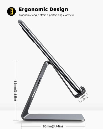 Lamicall Cell Phone Stand, Phone Dock: Cradle, Holder, Stand for Office Desk - Black
