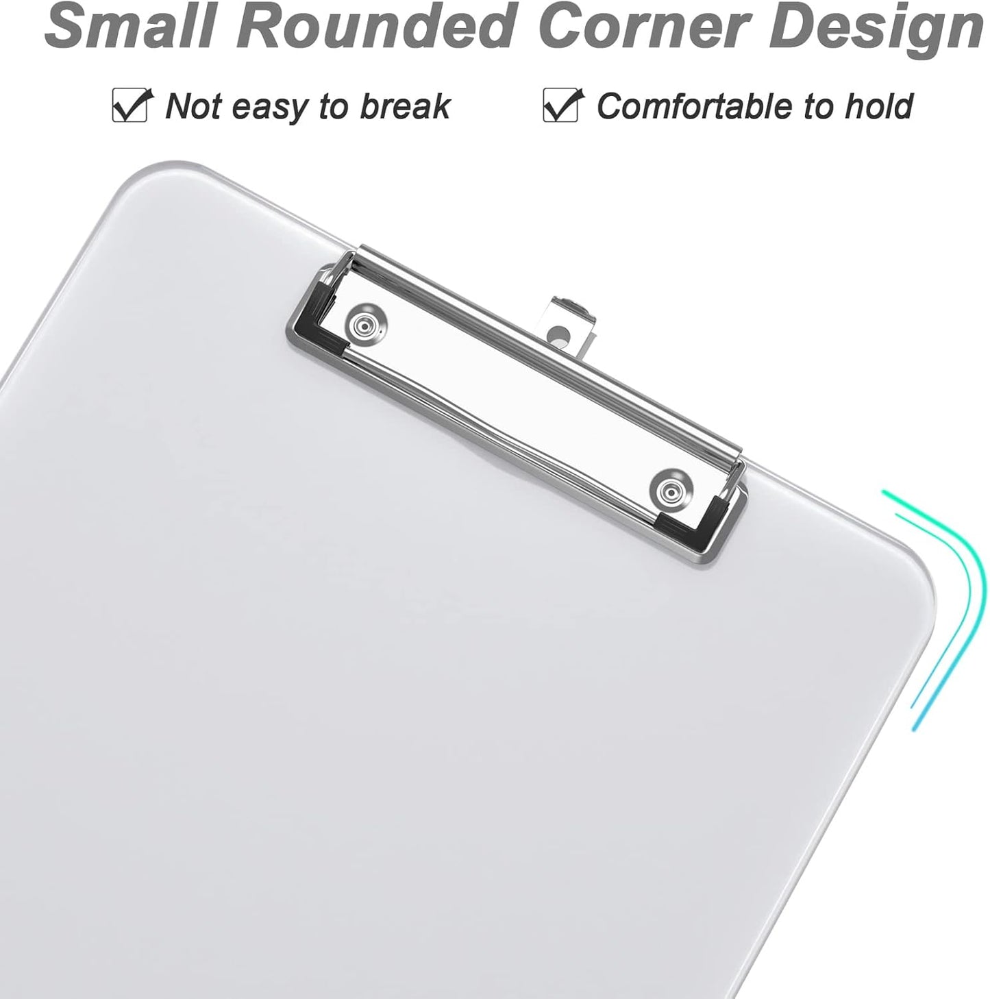 Rimilak 8.5 x 11 Plastic Clipboards Set of 2, Low Profile Metal Clip, Translucent Board, 12.5 x 9 in Letter Size, Office Supply, Back to School, Purple