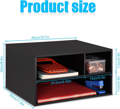 EMERIT Printer Stand Shelf with Storage Wood Desk Paper Organzier for Home/Office,Printer Riser, 2 Tire