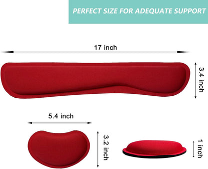 Keyboard Wrist Rest Mouse Wrist Support Set, Memory Foam Wrist Rest Pad for Computer Laptop Keyboard Mouse, Ergonomic Wrist Cushion Support for Typing Pain Relief, Gaming Home Office, Purple