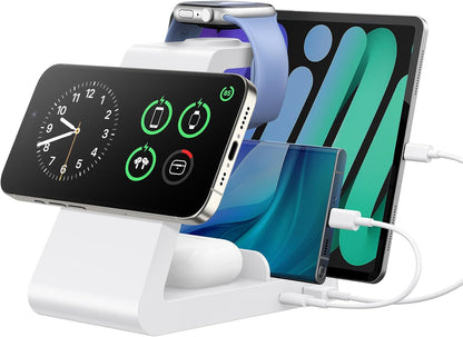 Charging Station for iPhone,5 in 1 Wireless Charger Stand Dock for Apple: Mag-Safe Charging Station for Multiple Devices Apple iPhone 17 16 15 14 13 12 Pro Max Plus iWatch Airpods