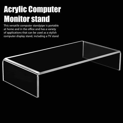 Jetec 2 Pcs Acrylic Monitor Stand Desktop Video Acrylic Monitor Riser Desk Shelf Computer Stand for Laptop TV Computer Screen Desk Organizer Teacher's Day Supplies (Clear, 12 x 8 x 3 Inch)