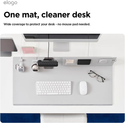 elago Smart Magnetic Desk Mat Compatible with All Magnetic Products -Paper Protector, Mouse Pad, Laptop, Non-Slip Top, Premium Waterproof Writing Pad for Office and Home (Stone [Large]