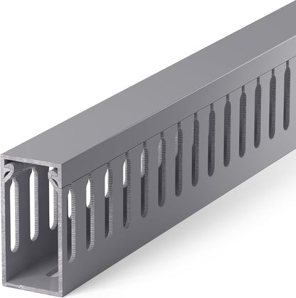 ZhiYo 2 x 2in Professional Server Rack Cable Management Raceway, 99in (6X L16.5in) Cable Raceway Kit, Electrically Safe PVC Open Slot Wire Raceway for Under Desk/Computer/Network Cords, Black