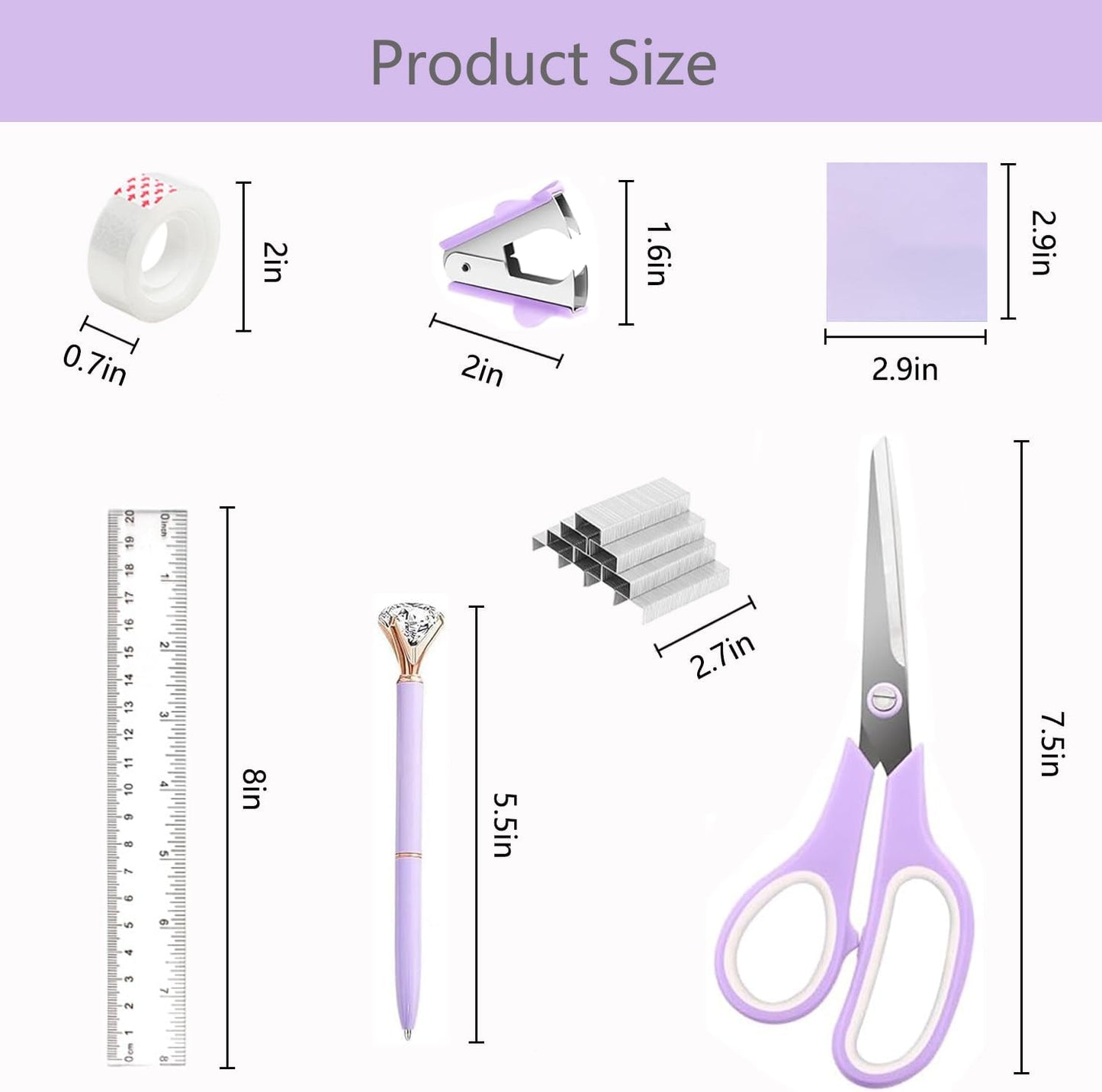 suniya Office Supplies,Gold Desk Accessories,with Stapler,Tape Dispenser,Pen Holder,Scissors,Phone Stand,Staple Remover,Ballpoint Pen,Clear Tape, Staples,Ruler,Clips,Best Gift for Business or Boss