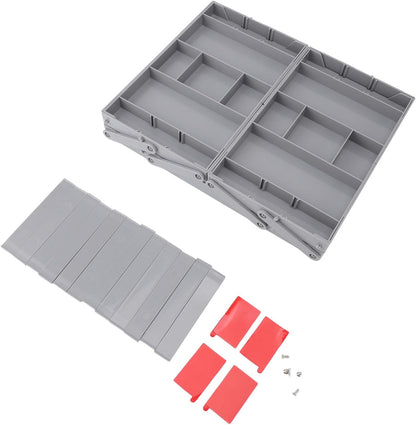 Pomya Multi Tier Drawer Organizer, Foldable Expandable Desk Storage Organizer Tray Bins with Compartments Storage Trays, Adjustable Double Row Organizer Trays for Make Up, Jewelry (2