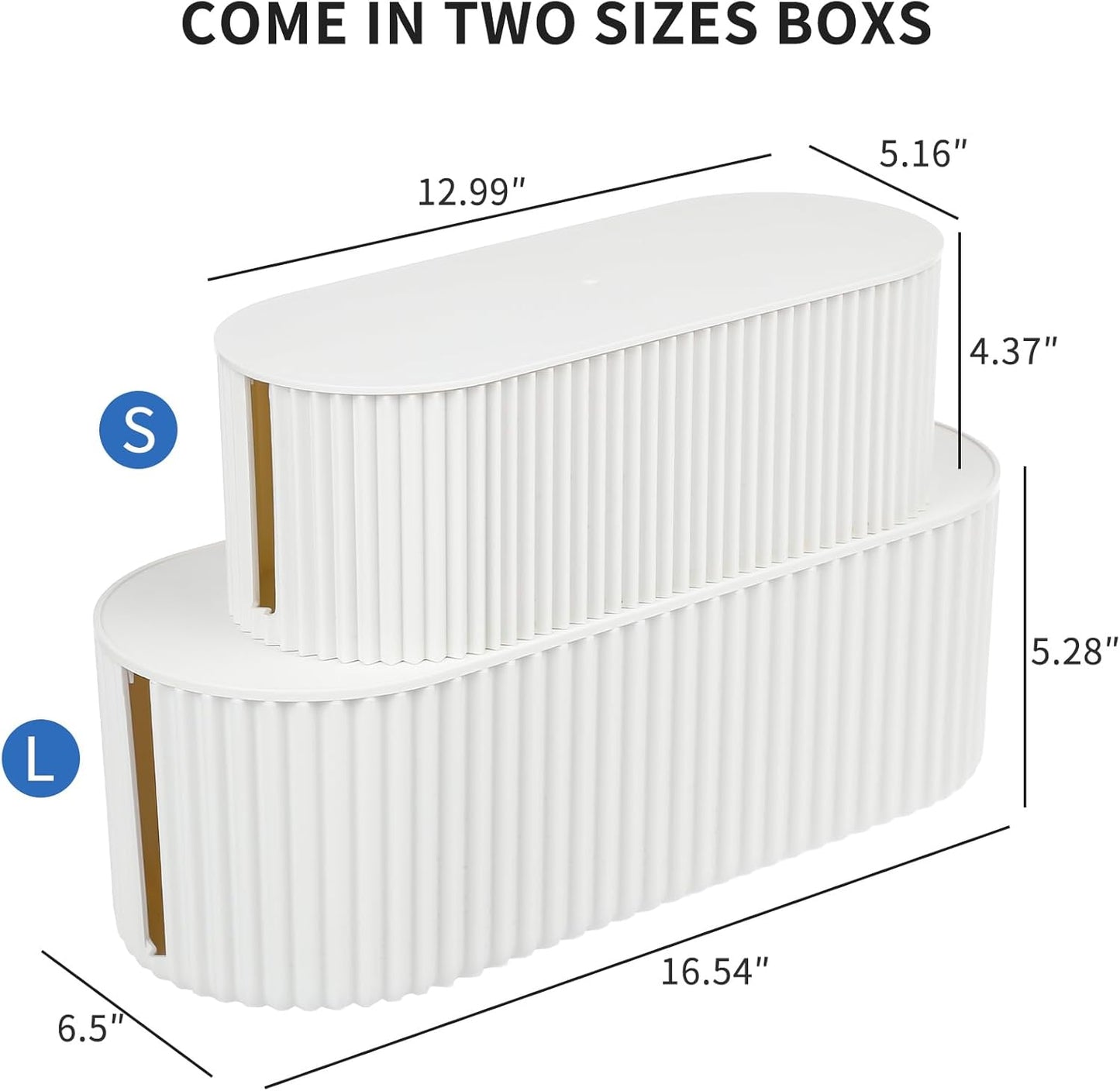 FABROK Cable Management Box with 10 Cable Ties, Organizer Box for Power Strips, Surge Protectors, Chargers, Adapters, TV Computer Wires Cable Hider Box for Home/Office (Small/White)