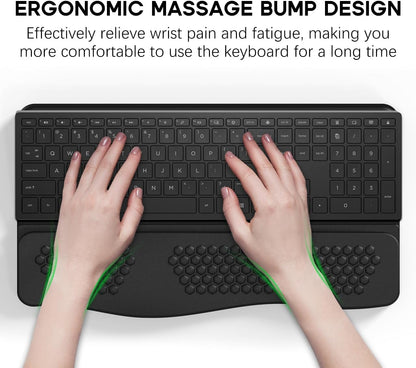 JIKIOU Keyboard Stand with Wrist Rest, Computer Keyboard Stand Pad with Non-Slip Base, Comfy Ergonomic Keyboard Riser Holder for Gaming Office Home 17.13x9.5 in Black