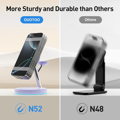 New 3 in 1 Charging Station for Apple Compatible with Magsafe Charger Stand for iPhone 17 16 15 14 13 12 Wireless Charging Station for AirPods Wireless Charger for iWatch Series
