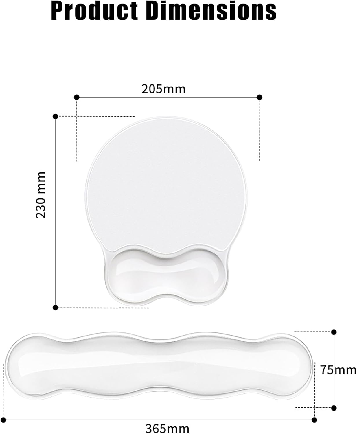 Mouse Pad with Wrist Rest, Soft Cloud Gel Keyboard Mouse Pad Set with Hand Wrist Support, Cute Non Slip Office Desk Accessories for Comfort/Pain Relief/PC Gaming/Computer/Laptop, (Clear Cloud)