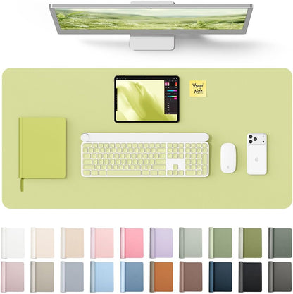 YSAGi Leather Desk Protector, Office Mat, Large Mouse Mat, Non-Slip PU Leather Blotter, Laptop Pad, Waterproof Writing Pad for Office and Home (Light Pink, 23.6" x 13.8") - Colors A