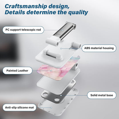 Desk Cell Phone Stand - Adjustable Angle-iPad Holder, Universal Compatible Phone Holder for Desk