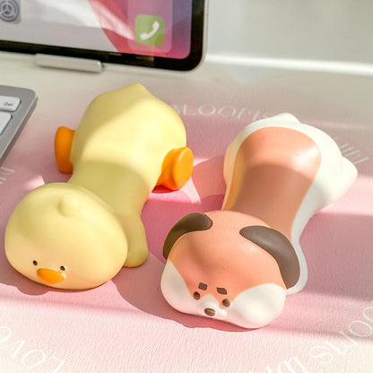 Cityhermit Cute Wrist Rest Support for Mouse Keyboard Computer Elbow Pad Arm Rest for Desk Ergonomic Kawaii Office Supplies Slow Rising PU Mouse Pad Cat