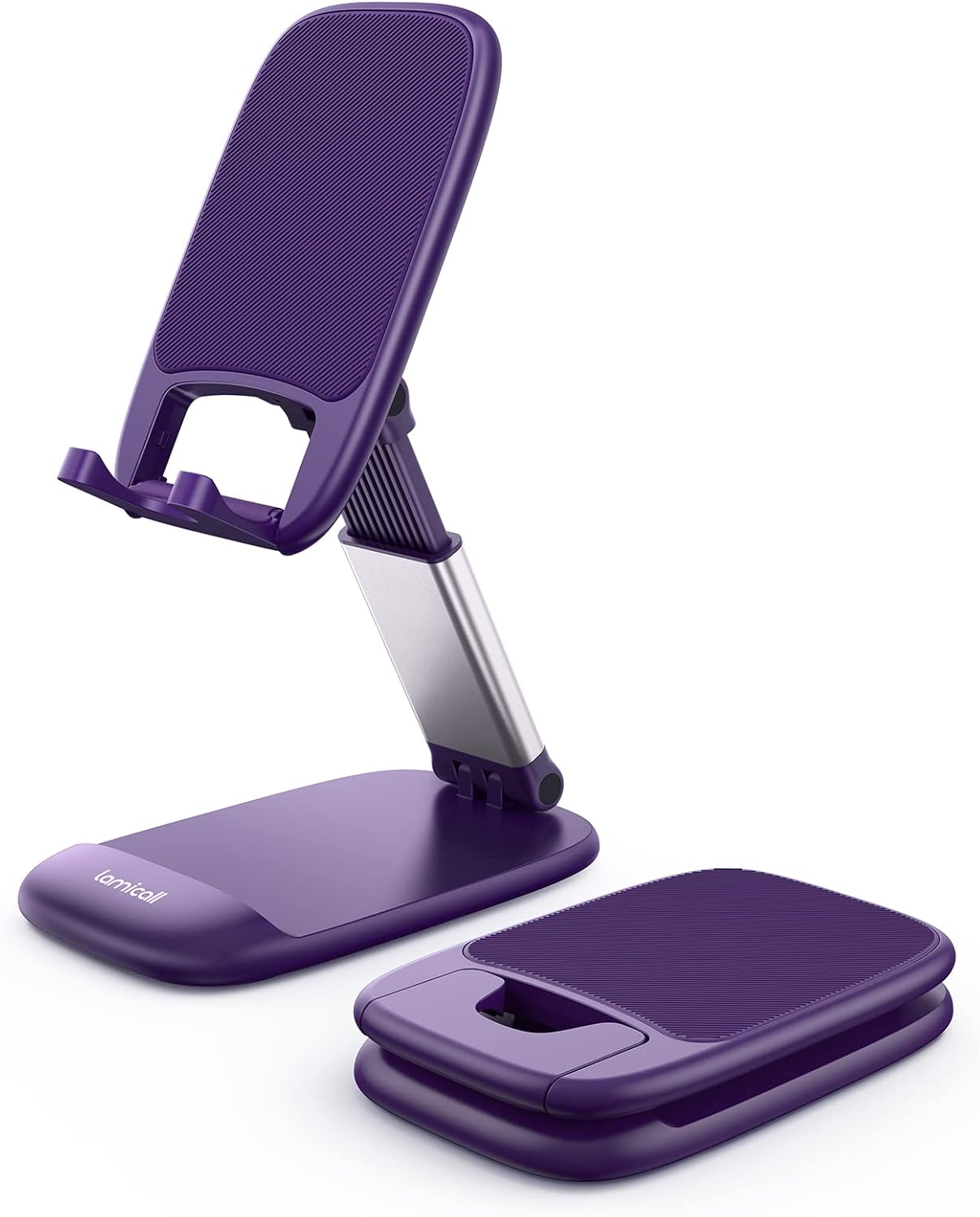 Lamicall Cell Phone Stand for Desk - [Height Adjustable] Foldable Mobile Phone Holder, Portable Stand for iPhone 17 16 15 14 13 12 11 Pro Max Plus Air, Galaxy S25, Office Gift Mothers Day Accessories